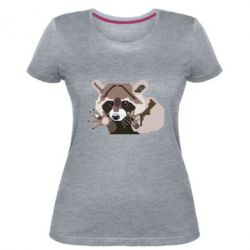 Женская премиум футболка Eнот вектор