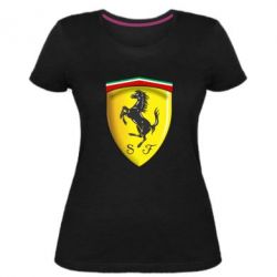 Женская премиум футболка Ferrari 3D Logo - PrintSalon