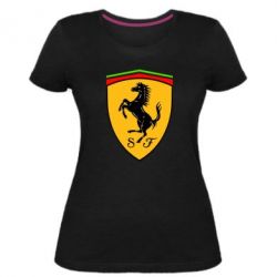 Женская премиум футболка Ferrari - PrintSalon