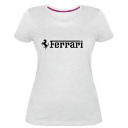 Женская премиум футболка Ferrari - PrintSalon
