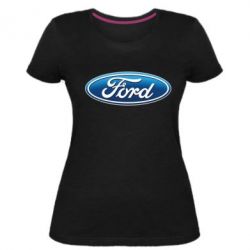 Женская премиум футболка Ford 3D Logo - PrintSalon