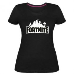Женская премиум футболка Fortnite logo - PrintSalon