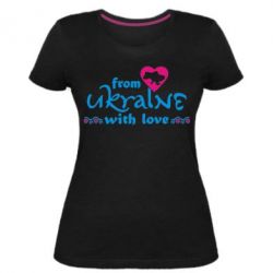 Жіноча преміум футболка From Ukraine (вишиванка) - PrintSalon