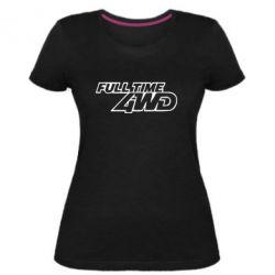 Женская премиум футболка Full time 4wd - PrintSalon