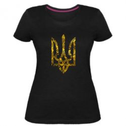 Женская премиум футболка Герб с узорами Голограмма - PrintSalon