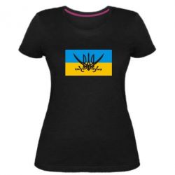 Женская премиум футболка Герб та шаблі - PrintSalon