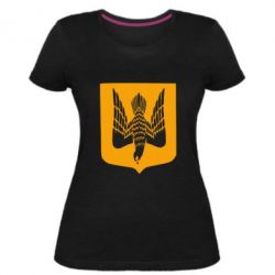 Женская премиум футболка Герб України сокіл - PrintSalon