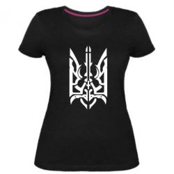 Жіноча преміум футболка Герб з металевих частин - PrintSalon