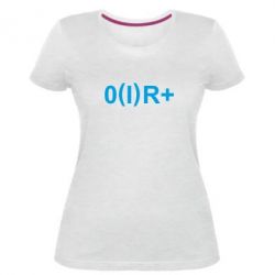 Женская премиум футболка Группа крови (1)0+ - PrintSalon