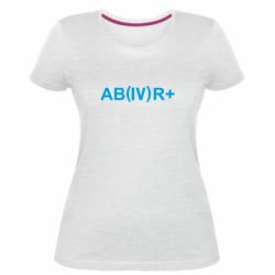 Женская стрейчевая футболка Группа крови (4)АВ+ - PrintSalon