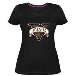 Женская премиум футболка GTA 5 3D Logo - PrintSalon