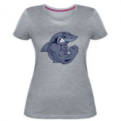 Женская премиум футболка Gym Shark - PrintSalon