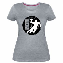 Женская премиум футболка Handball Logo - PrintSalon