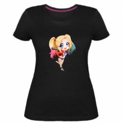 Жіноча преміум футболка Harley quinn anime about tits - PrintSalon