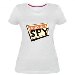 Женская премиум футболка Hello i'm a spy - PrintSalon