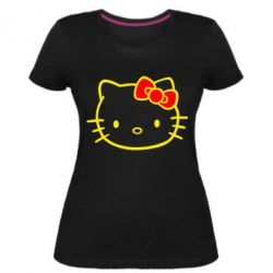 Женская премиум футболка Hello Kitty logo-PrintSalon Женская премиум футболка Hello Kitty logo