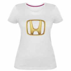 Женская премиум футболка Honda Gold Logo - PrintSalon
