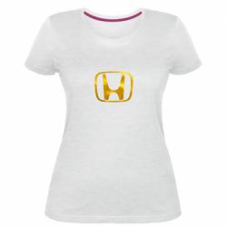Женская премиум футболка Honda logo Голограмма - PrintSalon