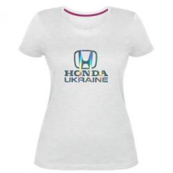 Женская премиум футболка Honda Ukraine Голограмма - PrintSalon