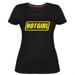 Жіноча преміум футболка HOT GIRL - PrintSalon