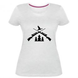 Женская премиум футболка Hunting for ducks - PrintSalon