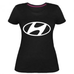 Женская премиум футболка Hyundai logo - PrintSalon