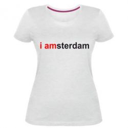Женская премиум футболка I amsterdam - PrintSalon