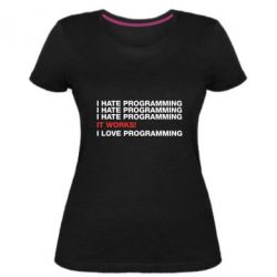 Женская премиум футболка I hate programming - PrintSalon