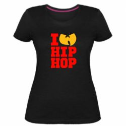 Женская премиум футболка I love Hip-hop Wu-Tang