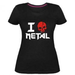 Женская премиум футболка I love metal - PrintSalon