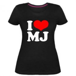 Женская премиум футболка I love MJ - PrintSalon