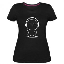 Женская премиум футболка I love music