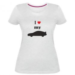 Женская премиум футболка I love my car - PrintSalon