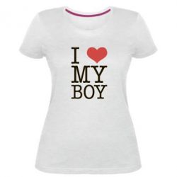 Женская премиум футболка I love my - PrintSalon