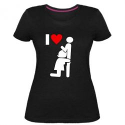 Женская премиум футболка I love oral - PrintSalon