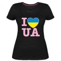 Женская премиум футболка I love UA - PrintSalon