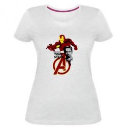 Женская премиум футболка Iron Man-Tony Stark - PrintSalon