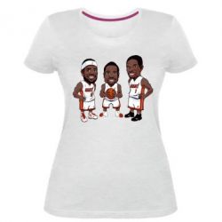 Женская премиум футболка "James, Wade and Bosh" - PrintSalon