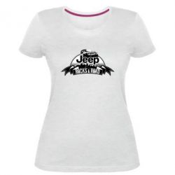 Женская премиум футболка Jeep rocks - PrintSalon