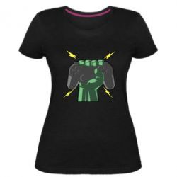 Женская премиум футболка Joystick in hand - PrintSalon