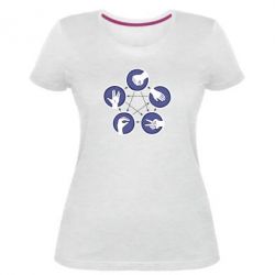 Жіноча преміум футболка Камінь, ножиці, папір, ящірка, спок - PrintSalon