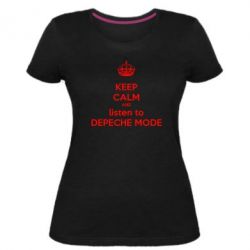 Женская премиум футболка KEEP CALM and LISTEN to DEPECHE MODE - PrintSalon