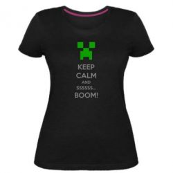 Жіноча преміум футболка Keep calm and ssssssss...BOOM! - PrintSalon