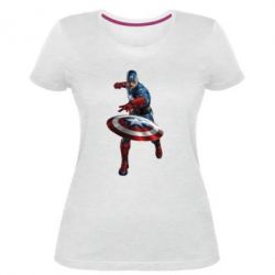 Женская премиум футболка Кэп - PrintSalon