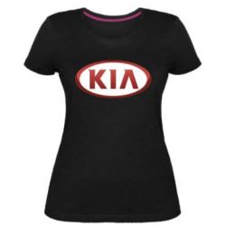 Женская премиум футболка KIA 3D Logo - PrintSalon