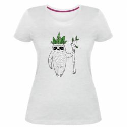 Женская премиум футболка King sloths - PrintSalon