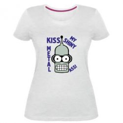 Женская премиум футболка Kiss metal - PrintSalon