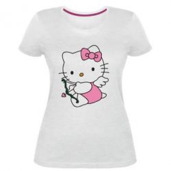 Женская премиум футболка Kitty амурчик - PrintSalon