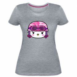 Женская премиум футболка Kitty-вояка - PrintSalon