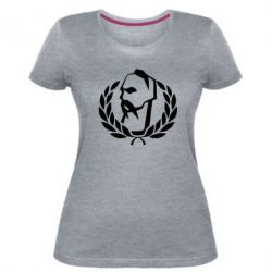 Женская премиум футболка Козак у вінку - PrintSalon